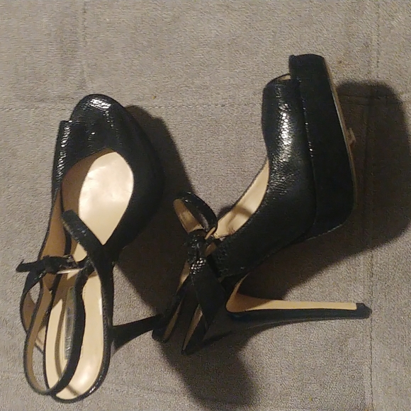 Black Leather 6" INC platform Sexy 👠 - Picture 3 of 8